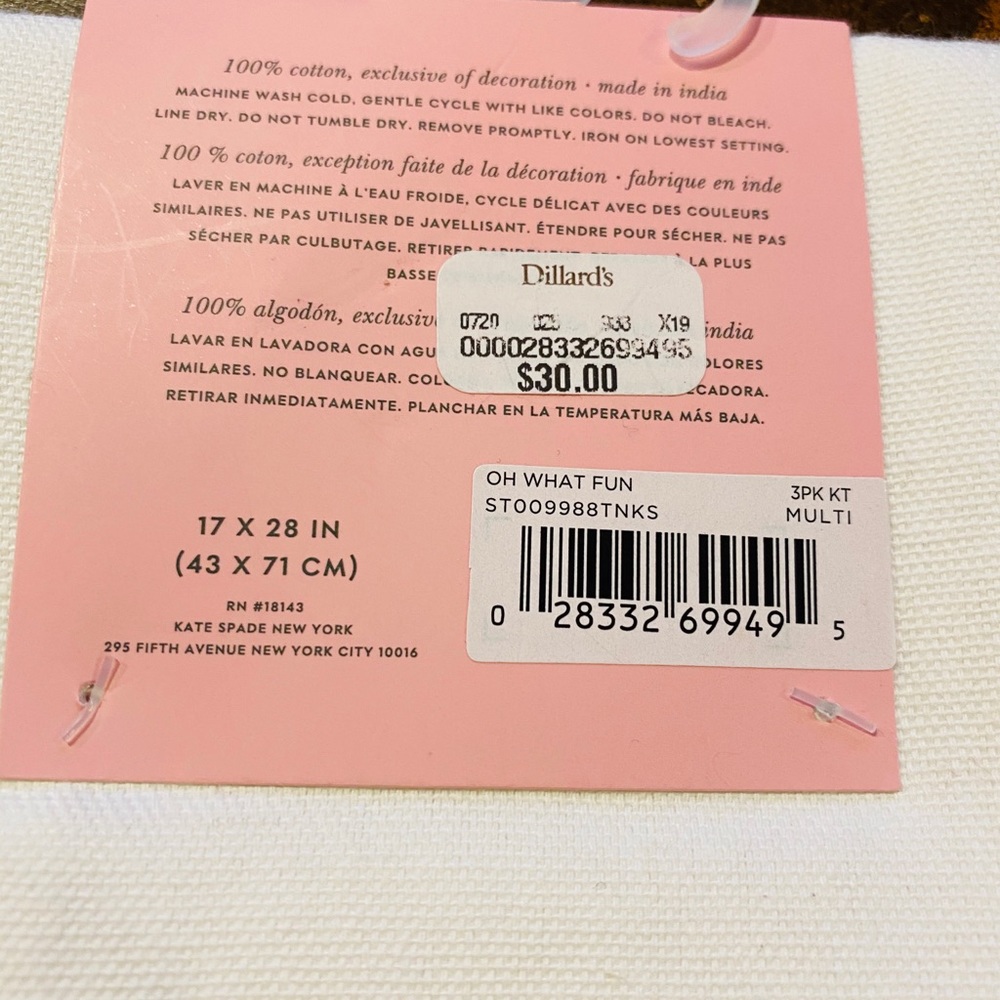 Kate Spade 3 Piece Kitchen Towel Set Oh What Fun - Picture 8 of 12